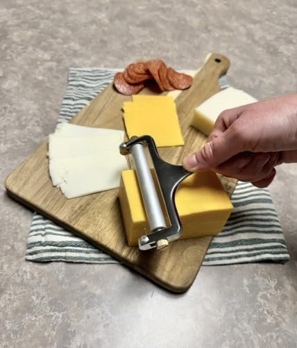 Handheld Wire Cheese Slicer with 2 Extra Wires, Thickness Adjuster