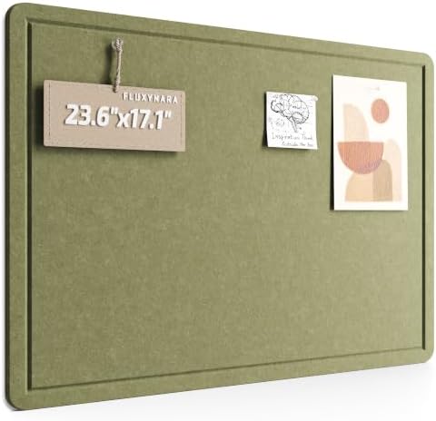 Fluxynara 23.6" x 17.1" Bulletin Board, Olive Green