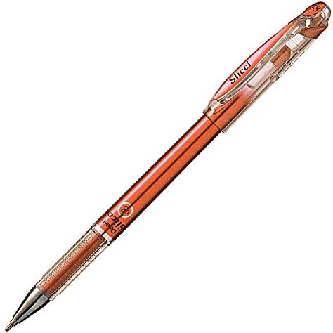 Pentel Arts Slicci Metallic 0.8 mm Needle Tip Gel Pen, Metallic Bronze Ink, Box of 12 (BG208-ME)