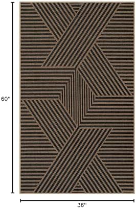 Lahome Geometric Outdoor Easy Jute Rug, 3x5 Indoor Outdoor Front Door Rug