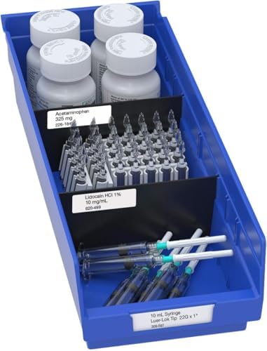 Akro-Mils 40130 Plastic Width Dividers for 4" Tall Shelf Bins, 24-Pk, Black