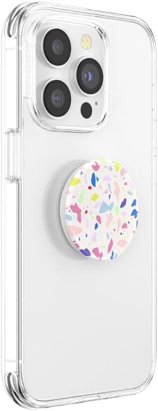 PopSockets Adhesive Phone Grip, Holder- Terrazo Party | Secure Comfortable Hold, Anti-Drop, Kickstand, Rainbow, Colorful, Phone, Women