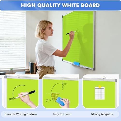 Double-Sided White Board Dry Erase Magnetic Whiteboard Wall 24x18 Green