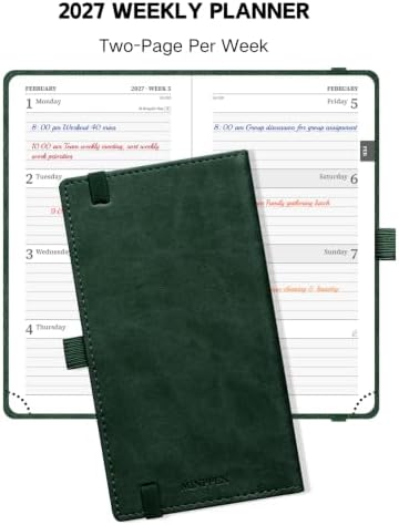 2027 Pocket Calendar, 6.5" x 3.5", Small Appointment Book for Work