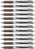 Pentel EnerGel RTX Retractable Liquid Gel Ink Pen, (0.7mm) Medium line, Sepia Ink, Box of 12 Pens (BL77-SP)