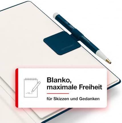 LEUCHTTURM1917 - Notebook Hardcover Medium A5-251 Numbered Pages for Writing and Journaling - Thinking Ahead (Plain Paper, Deep Sea)