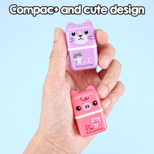 Kifmurase 48Pcs Pencil Erasers, Cute Animal Themed Pencil Eraser, Eraser with Clean Up Roller, Fun Erasers for School Party Christmas Favors