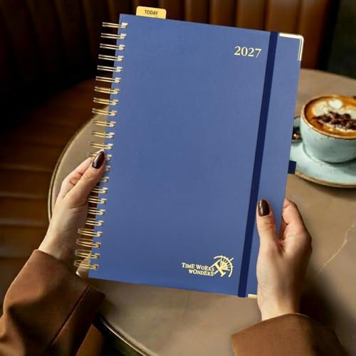 POPRUN 2027 Daily Planner One Page Per Day, Large 8.5" x 12" Calendar Book