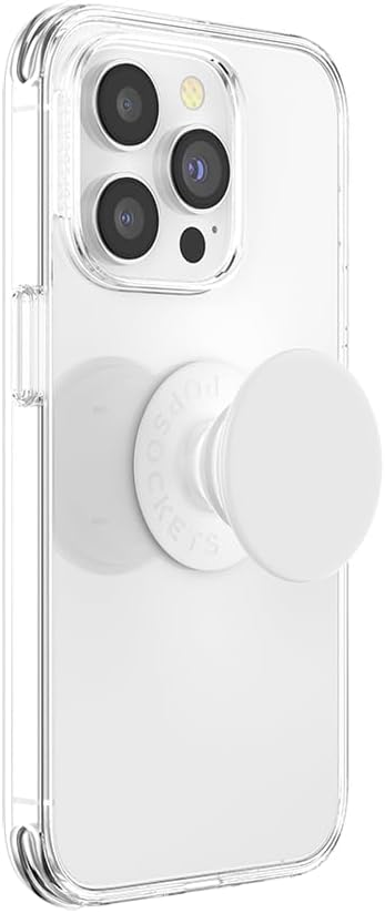 PopSockets Adhesive Phone Grip, Holder- White | Secure Comfortable Hold, Anti-Drop, Kickstand, White, Electronic Accessories, For iPad/Kindle/iPhone/Android