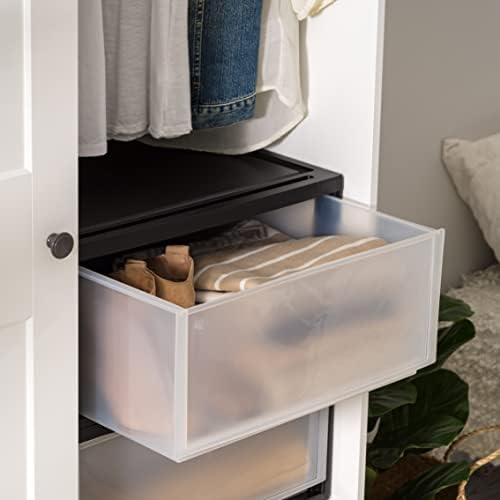 IRIS USA 2-Pack, 47 Qt. Extra Large Stacking Drawer Organizer, Black