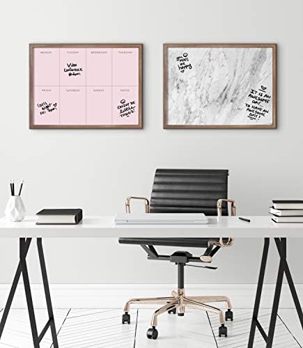 Kate and Laurel Blake This Week Framed Pink Printed Glass Dry Erase Wall Art by The Creative Bunch Studio, 18x24 Gold, Weekly Calendar Printed Glass Wall Organizer