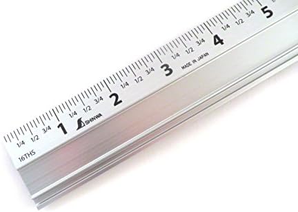 Shinwa 24" Extruded Aluminum Cutting Rule Ruler Gauge with Non slip rubber Backing 33295