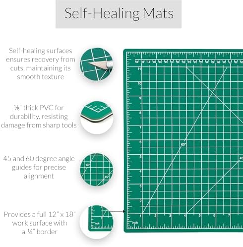 WA Portman Fabric Cutting Mat with Craft Knife & Straight Edge Craft Ruler