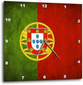 3drose Portugal Flag Wall Clock, 10 by 10-Inch