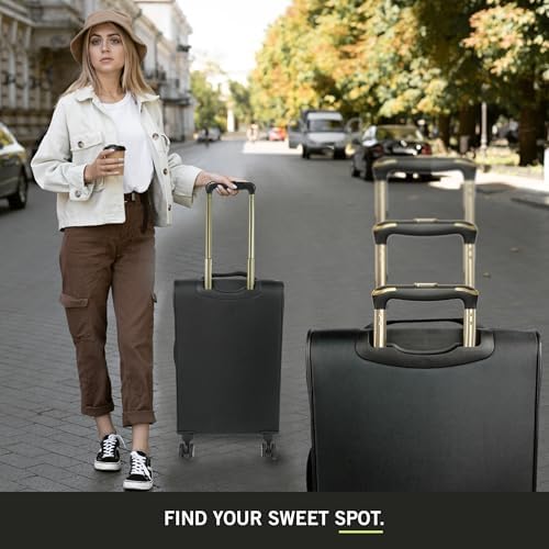 Kenneth Cole REACTION Chelsea Chevron Quilted Luggage, Black, 2-Piece Set (20"/28")