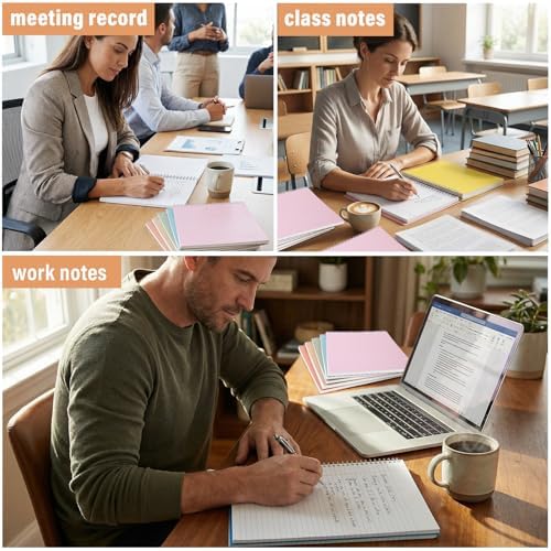 Maitys 6 Pcs Steno Spiral Notebooks, Cute Color, Iridescent Style