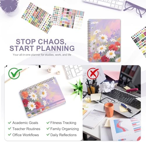 Planner 2026-2027, Weekly and Monthly Academic Planner, July 2026 - June 2027, Hardcover Calendar Agenda Book for School Year Planning, School Supplies for Teacher and Student, A5(6.3'' x 8.5'')
