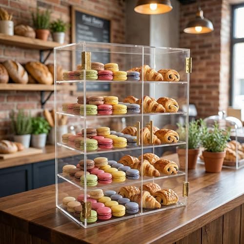 5 Tiers Countertop Bakery Display Case