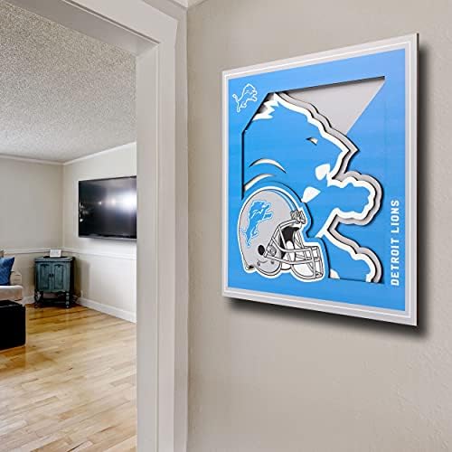 YouTheFan NFL Detroit Lions 3D Logo Series Wall Art - 12" L x 12" W (Pack of 6)