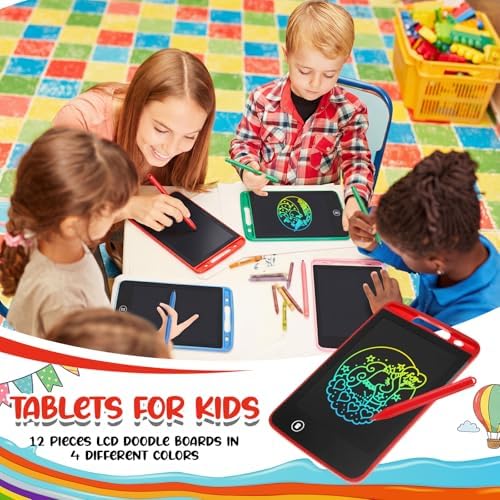Tinlade 12 Pack LCD Writing Tablet for Kids, 6.5 Inch Drawing Pad