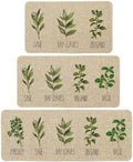 Artoid Mode Parsley Sage Oregano Basil Bay Leaves Kitchen Mats Set of 3, Seasonal Holiday Party Low-Profile Floor Mat for Home Kitchen - 17"x29"+17"x36"+17"x47"