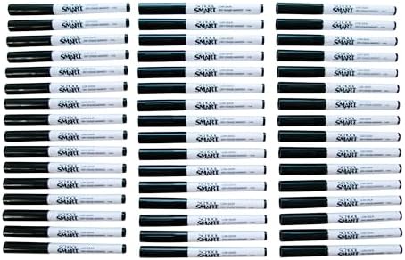 School Smart BY1076-48BLACK Dry Erase Pen Style Marker, Fine Tip, Black, Pack of 48