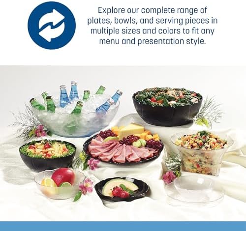 Carlisle FoodService Products Petal Mist Plate, Heavy Duty Polycarbonate Dish for Serving, 7.5", 36 Count, Clear