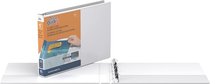 QuickFit Heavy-Duty Landscape 3-Ring Binder, Round Ring, 8 1/2 Inches by 11 Inches, 1 Inch, White