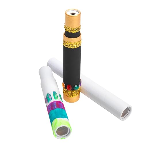 Colorations Decorate Your Own Telescopes, Set of 10, 11" L x 1.5" D | Crafts for Boys and Girls, Classroom Kit, Kids' Art, Fun Holiday Activity