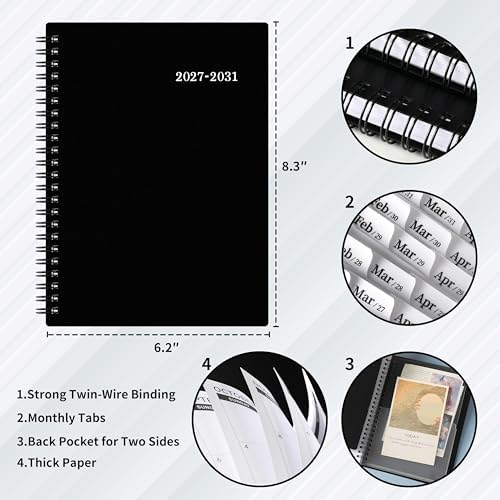 2027-2031 Monthly Planner/Calendar - Jan. 2027 - Dec. 2031, 6.2" x 8.3"