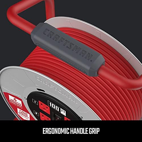 CRAFTSMAN 100 Ft. Contractor Retractable Cord Reel, 4 Outlets