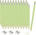 36 PCS Macaron Green Colored Pencils with Eraser Pre Sharpened Pencil 2 HB - Ideal for Checking, Grading, Tests & Office/School Supplies (cutegreen)