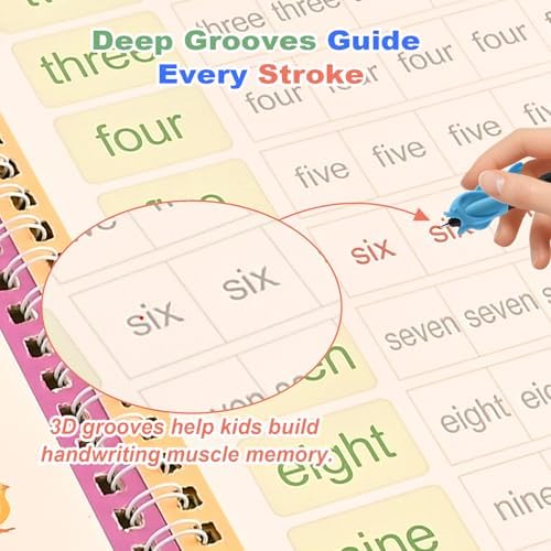 Goldge Magic Grooved Writing Practice for Kids 3-8 – 4 Handwriting Practice