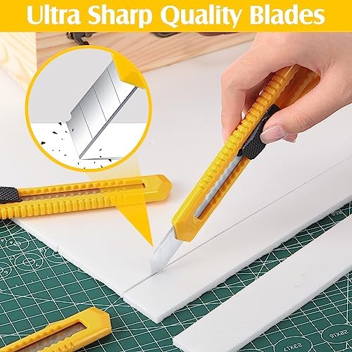 100 Pcs Box Cutter Retractable 18mm Blade for Office Craft Home