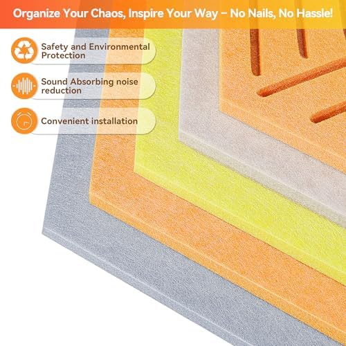 Hexagon Felt Corkboard for Office Frameless Self Adhesive, 10 Pack