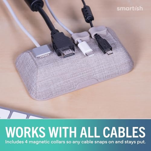 Smartish Magnetic Cord Holder, Bigger Cable Wrangler, Office Desk Organizer