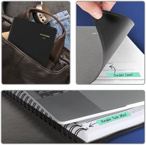 AT-A-GLANCE 2027 Appointment Book Planner, Daily, 5" x 8", Quarter-Hour, Black (708000527)