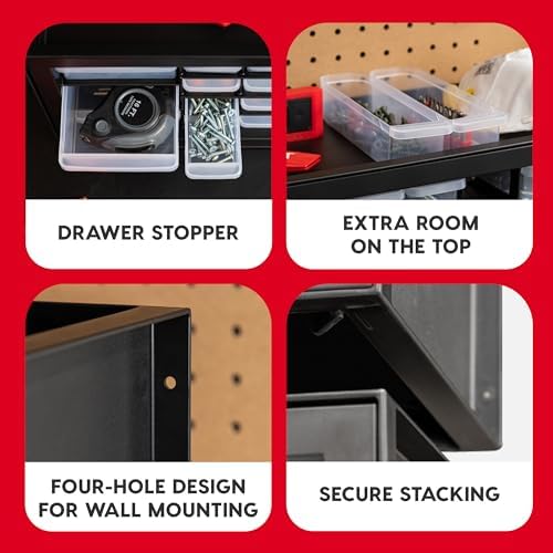 IRIS USA 36-Drawer Storage Cabinet, Garage Tool Screws, Made in USA, Black