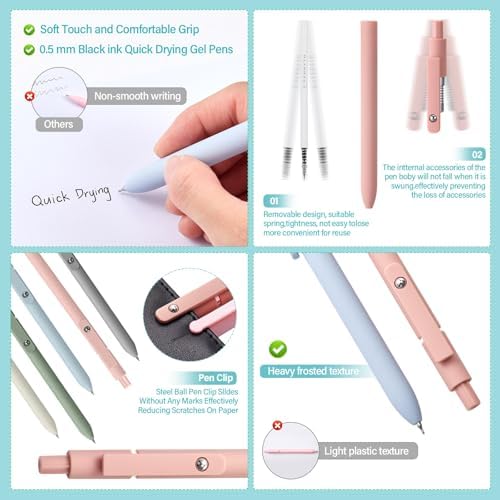 Jutom 39 Pcs Aesthetic Book Annotation Kit,Khaki,Cute Style