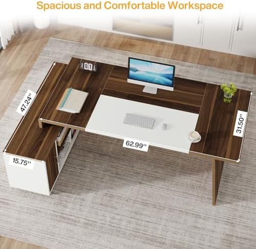 Tribesigns 70.5" L-Shaped Executive Office Desk, Large Computer Desk