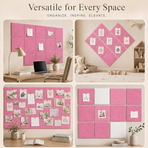 Felt Bulletin Board Tiles, Cork Board Alternative, 48 x 36 in