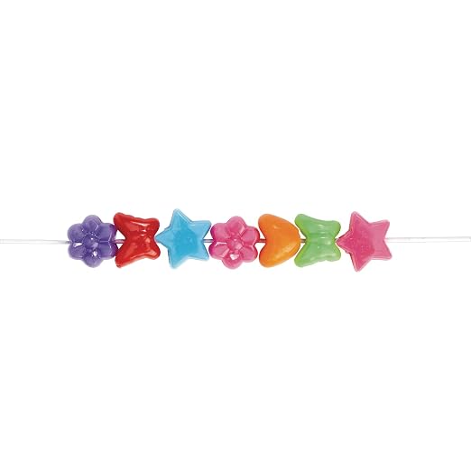 Colorations Fun Shapes Pony Beads, 1 lb, 1,800 Pieces | Resealable Stand-up Storage, Accent Beads, Hair Accessory, Slime, Stringing, Learn, Teachers, Kids, Arts & Crafts Supplies