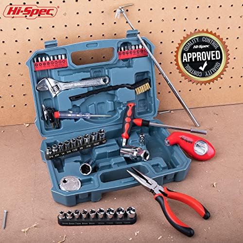 Hi-Spec Compact Auto Garage Tool Kit with Digital Tire Pressure Gauge