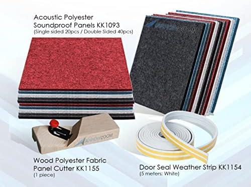 Arrowzoom 20-Pack Polyester Acoustic Panels 12x12 in Blue AZ1184