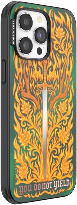PopSockets iPhone 14 Pro Max Phone Case w/MagSafe- Fireheart | Magnetic, Wireless Charging, Camera & Drop Protection, Acotar, Throne, Glass, Sarah, Dragon