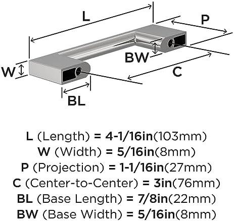 Amerock 10 Pack 3" Cityscape Polished Chrome Drawer Pull