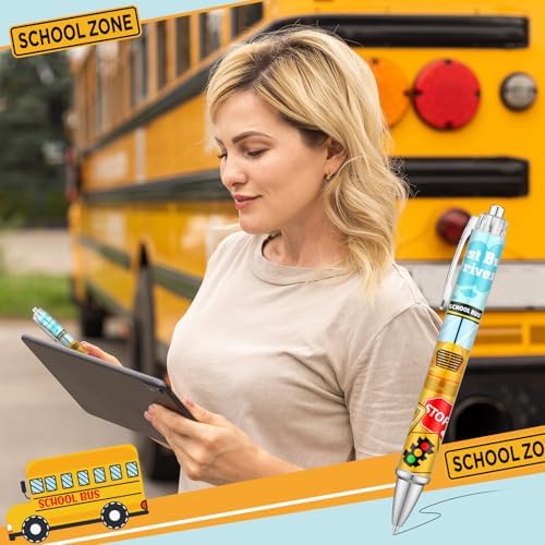 50 Pcs Bus Driver Pens Appreciation Gifts Bulk Funny Ballpoint Pens Motivational Inspirational Thank You Gift for Employee Coworker Student Office Supplies