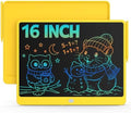 Bravokids 16 Inch LCD Writing Tablet for 3-8 Year Olds - Electronic Drawing Pad and Doodle Board as Educational Birthday Gifts for Girls and Boys (Yellow)