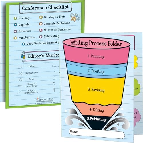 Really Good Stuff Writing Process Tri-Fold 3-Pocket Student Folders