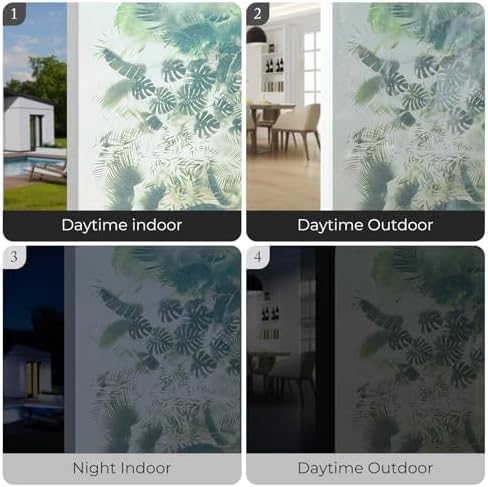 ADD.HERES Stained Glass Window Film, Window Film Decorative, 17.5 x 78.7 in